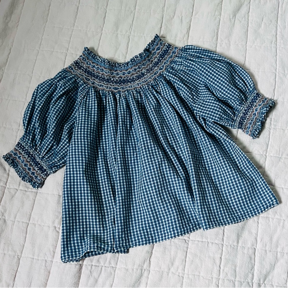 Dõen Blue Hester Gingham Blouse sz XS
